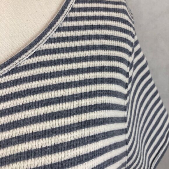 Sz L Wild Fable Fitted Gray White Stripped Dress - Picture 7 of 8